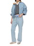 Figure View - Click To Enlarge - HOMMEGIRLS - Light Wash Denim Bomber Jacket