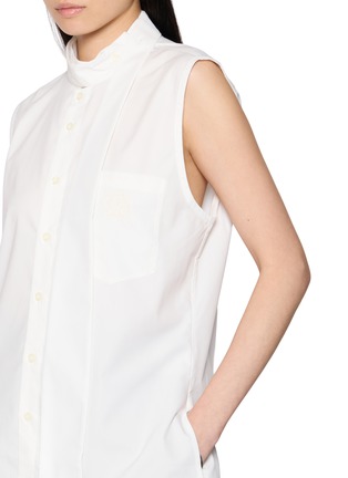  - BONBOM - Sleeveless Tie Neck Shirt