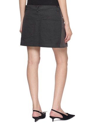 Back View - Click To Enlarge - BONBOM - Bi-Colour Sweat Mini Skirt