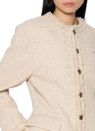  - BONBOM - Round Neck Tweed Blazer