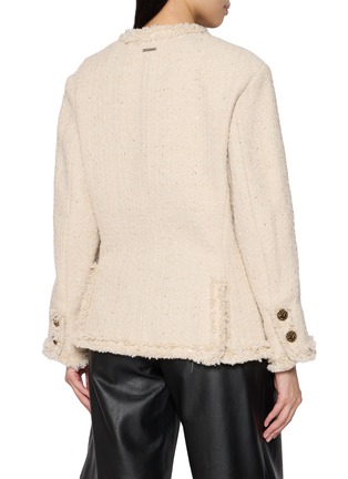 Back View - Click To Enlarge - BONBOM - Round Neck Tweed Blazer