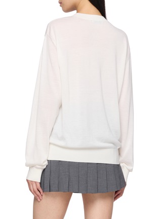 Back View - Click To Enlarge - BONBOM - Asymmetrical Tuck Knit Sweater