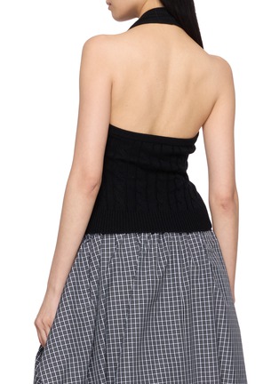 Back View - Click To Enlarge - BONBOM - Halter Neck Cable Knit Vest