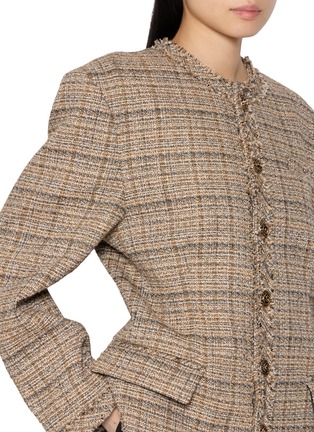  - BONBOM - Round Neck Tweed Blazer