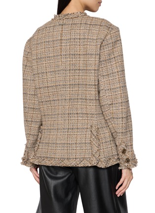 Back View - Click To Enlarge - BONBOM - Round Neck Tweed Blazer