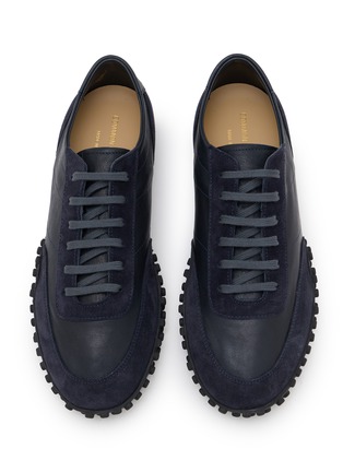 Detail View - Click To Enlarge - COMMON PROJECTS - Minimal Runner Seventy Leather Suede Men's Sneakers
