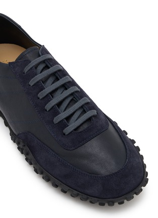 Detail View - Click To Enlarge - COMMON PROJECTS - Minimal Runner Seventy Leather Suede Men's Sneakers