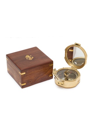 Detail View - Click To Enlarge - BATELA - Brass Compass With Mirror