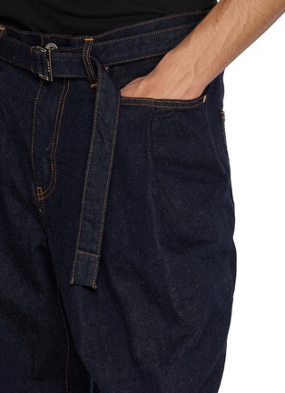  - SACAI - Belted Pleated Wide Leg Denim Pants