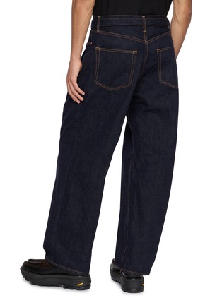 Back View - Click To Enlarge - SACAI - Belted Pleated Wide Leg Denim Pants