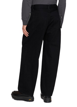 Back View - Click To Enlarge - SACAI - Belted Pleated Wide Leg Denim Pants