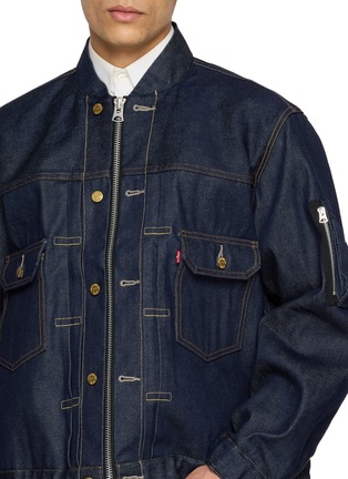  - SACAI - X Levi’s Pleated Dark Wash Denim Bomber Jacket