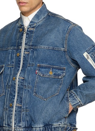  - SACAI - X Levi’s Pleated Medium Wash Denim Bomber Jacket