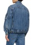 Back View - Click To Enlarge - SACAI - X Levi’s Pleated Medium Wash Denim Bomber Jacket