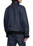 Back View - Click To Enlarge - SACAI - X Levi’s Shearling Accent Pleated Dark Wash Denim Jacket