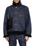 SACAI X Levi’s Shearling Accent Pleated Dark Wash Denim Jacket