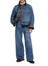 Figure View - Click To Enlarge - SACAI - X Levi’s Shearling Accent Pleated Medium Wash Denim Jacket