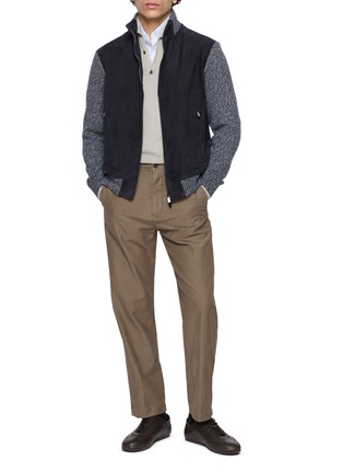 Figure View - Click To Enlarge - PAUL & SHARK - Hybrid Auqaleather Zip Up Jacket