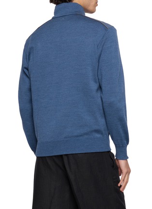Back View - Click To Enlarge - PAUL & SHARK - Typhoon Platinum Detail Zip Up Wool Knit Jacket