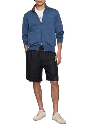 Figure View - Click To Enlarge - PAUL & SHARK - Typhoon Platinum Detail Zip Up Wool Knit Jacket