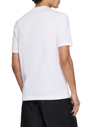 Back View - Click To Enlarge - PAUL & SHARK - Shark Print Cotton Jersey T-Shirt
