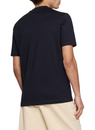 Back View - Click To Enlarge - PAUL & SHARK - Shark Print Cotton Jersey T-Shirt