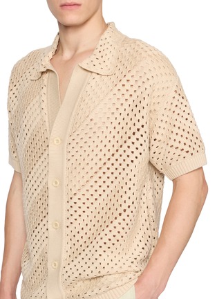  - FRESCOBOL CARIOCA - Pinto Short Sleeve Open Weave Crochet Cotton Cardigan