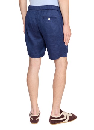 Back View - Click To Enlarge - FRESCOBOL CARIOCA - Felipe Drawstring Waistband Cotton Linen Shorts