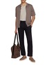 Figure View - Click To Enlarge - FRESCOBOL CARIOCA - Oscar Elasticated Drawstring Waistband Cotton Linen Pants