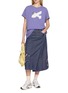 Figure View - Click To Enlarge - STORY MFG - Fold Peace Patchwork Denim Skirt