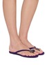 Figure View - Click To Enlarge - CHRISTOPHER ESBER - Aura Quartz Leather Flip Flop
