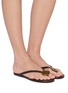 Figure View - Click To Enlarge - CHRISTOPHER ESBER - Aura Quartz Leather Flip Flop