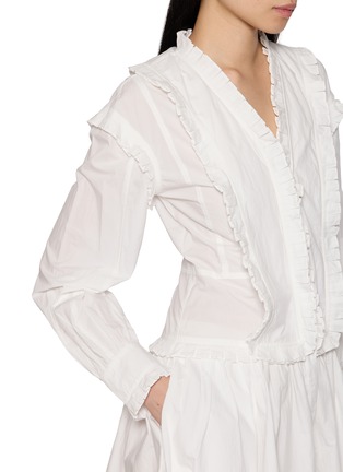  - ULLA JOHNSON - Beatrix Pleated Trim Cotton Mini Dress