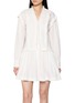 ULLA JOHNSON Beatrix Pleated Trim Cotton Mini Dress