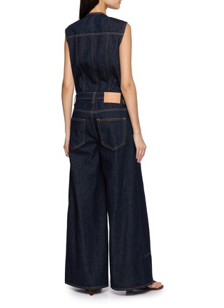 Back View - Click To Enlarge - ULLA JOHNSON - Esme Sleeveless Cotton Denim Jumpsuit