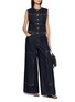Figure View - Click To Enlarge - ULLA JOHNSON - Esme Sleeveless Cotton Denim Jumpsuit