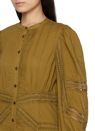  - ULLA JOHNSON - Elysia Long Sleeve Lace Trim Cotton Mini Dress