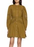 ULLA JOHNSON Elysia Long Sleeve Lace Trim Cotton Mini Dress