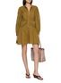 Figure View - Click To Enlarge - ULLA JOHNSON - Elysia Long Sleeve Lace Trim Cotton Mini Dress