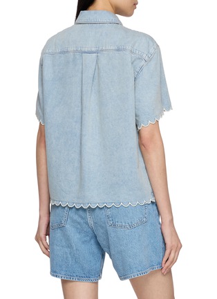 Back View - Click To Enlarge - RAG & BONE - Christina Scalloped Trim Denim Shirt