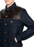  - BRUNELLO CUCINELLI - Leather Yoke Denim Jacket