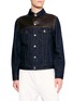 BRUNELLO CUCINELLI Leather Yoke Denim Jacket