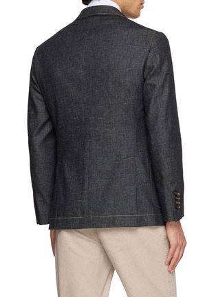 Back View - Click To Enlarge - BRUNELLO CUCINELLI - Single Breasted Cotton Denim Blazer