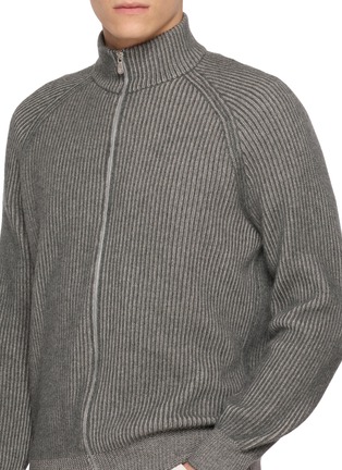  - BRUNELLO CUCINELLI - Ribbed Full Zip Cashmere Cardigan