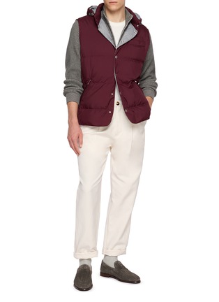 Figure View - Click To Enlarge - BRUNELLO CUCINELLI - Ribbed Full Zip Cashmere Cardigan