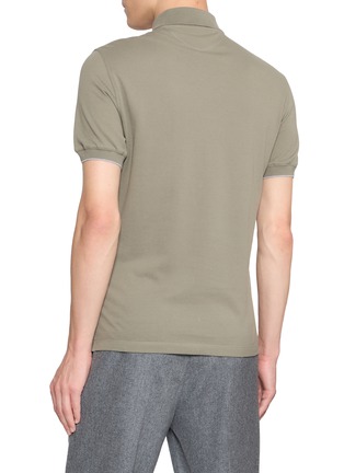 Back View - Click To Enlarge - BRUNELLO CUCINELLI - Embroidered Logo Cotton Polo Shirt