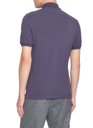 Back View - Click To Enlarge - BRUNELLO CUCINELLI - Embroidered Logo Cotton Polo Shirt