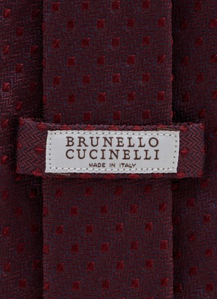 Detail View - Click To Enlarge - BRUNELLO CUCINELLI - Embroidered Pattern Silk Tie