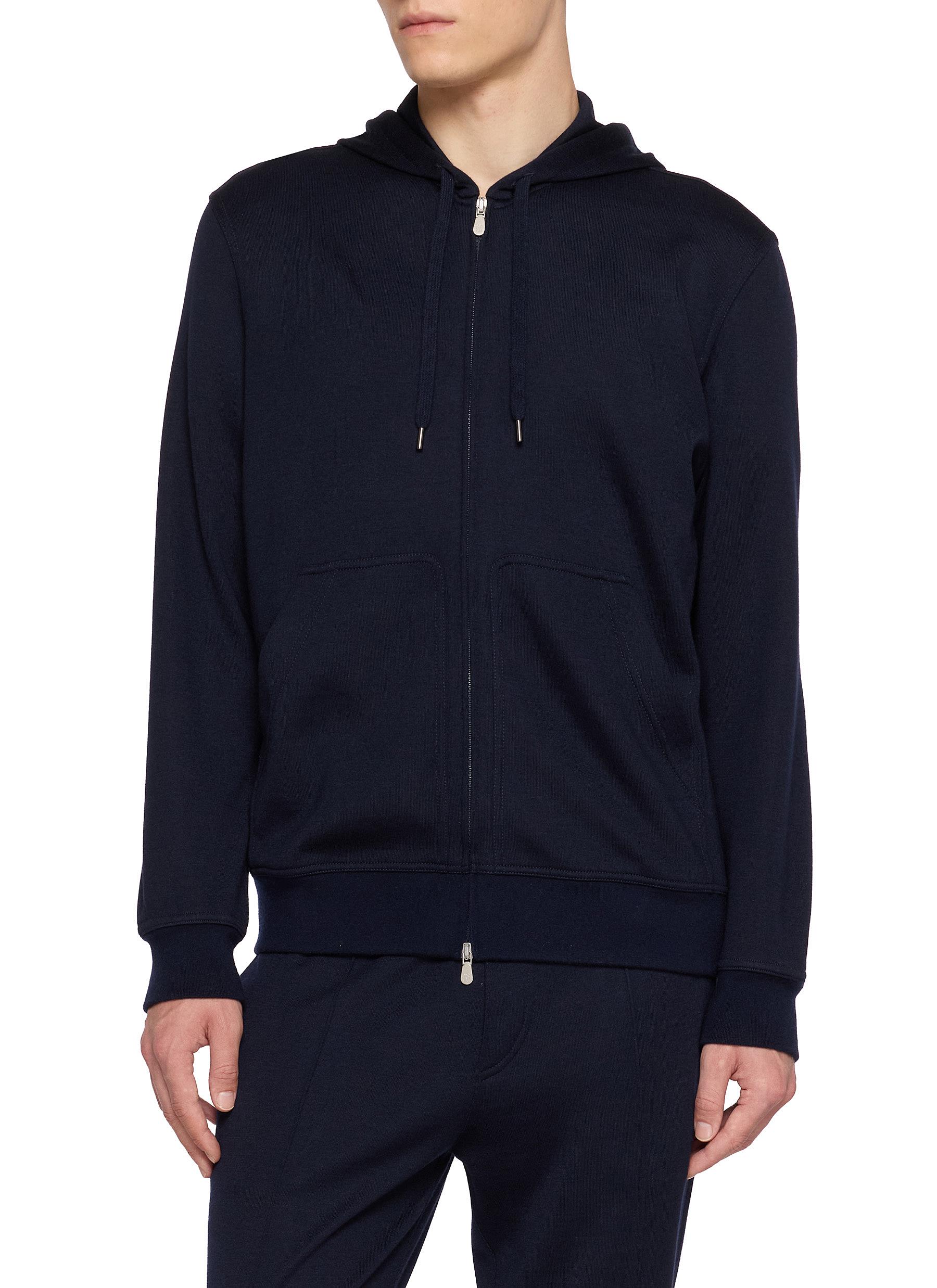 Brunello Cucinelli ジップアップパーカー ネイビー XXS BRUNELLO CUCINELLI | Full Zip Hoodie | Men | Lane Crawford
