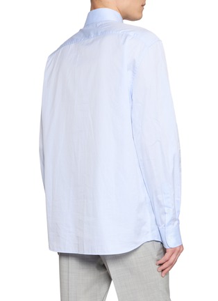 Back View - Click To Enlarge - BRUNELLO CUCINELLI - Spread Collar Cotton Twill Shirt